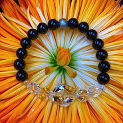 Black Tourmaline and Clear Quartz Protection Bracelet