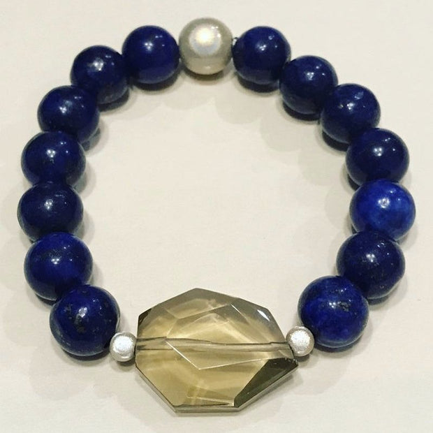 Negative Energy Deflector Lapis Lazuli Bracelet