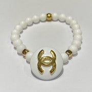 Tridacna and Hematite Vintage Button Bracelet