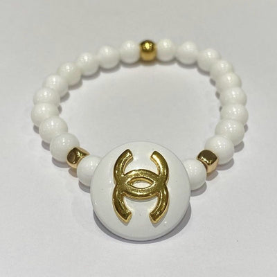 Tridacna and Hematite Vintage Button Bracelet