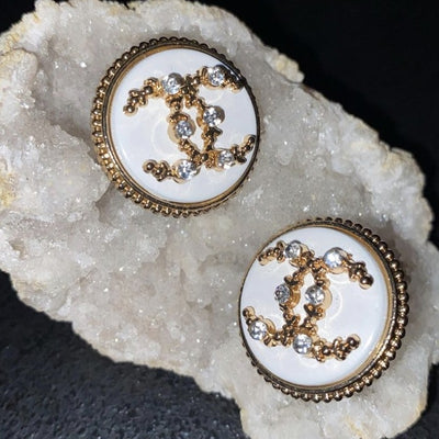 Vintage Button Earrings