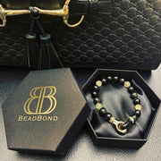 Black Obsidian and Citrine Bracelet