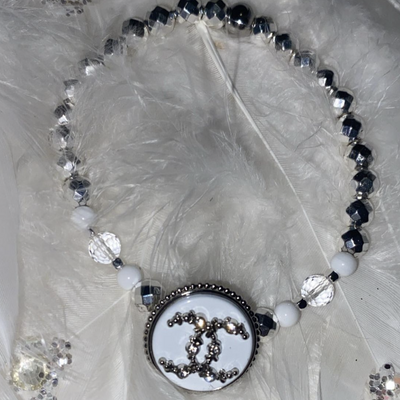 Hematite Vintage Button Bracelet