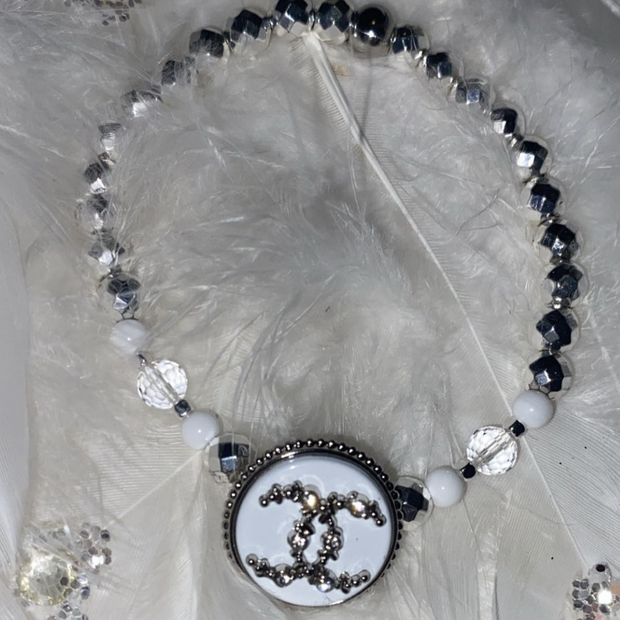 Hematite Vintage Button Bracelet