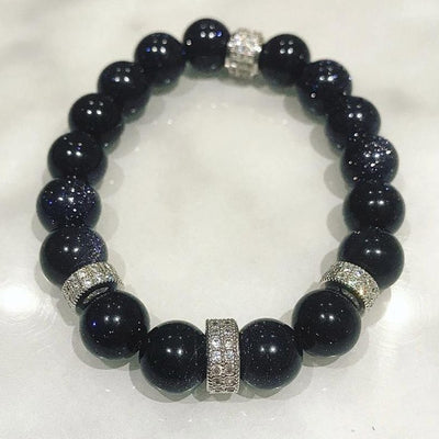 Blue Goldstone Men's Bracelet