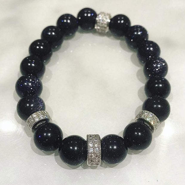 Blue Goldstone Men's Bracelet