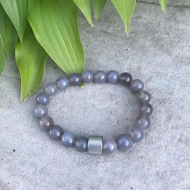Grey Agate Strength Men's Bracelet
