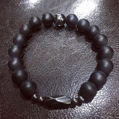 Black Matte Agate Men's Bracelet