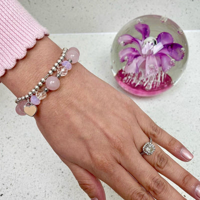 Rose and Clear Quartz Healing Bracelet