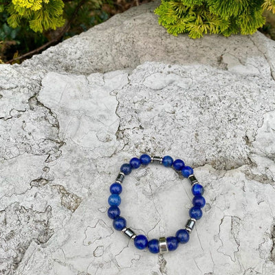 Lapis Lazuli and Hematite Men's Bracelet