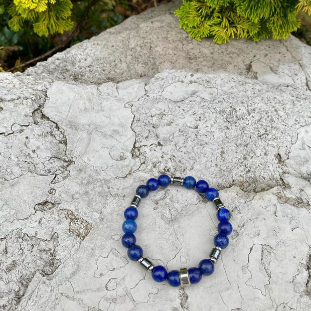 Lapis Lazuli and Hematite Men's Bracelet