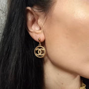 Gold and Pearl Vintage Button Earrings