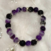 Amethyst and Lava Women's Bracelet