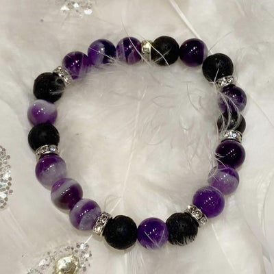 Amethyst and Lava Women's Bracelet