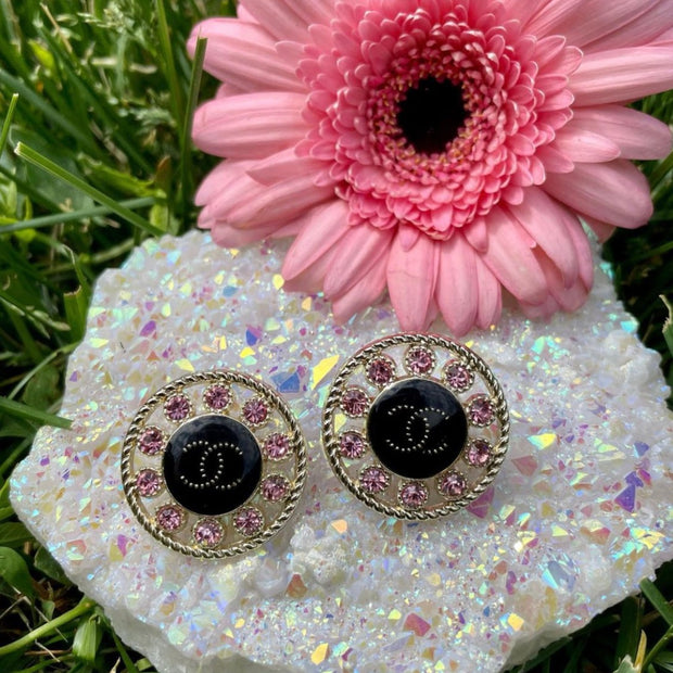 Vintage Pink Flower Earrings