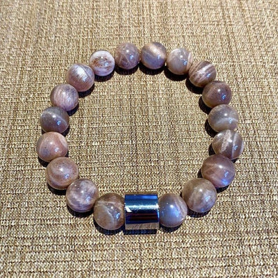 Empath Peach Moonstone Men's Bracelet