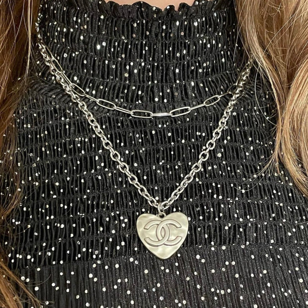 Stacked Vintage Button Necklace