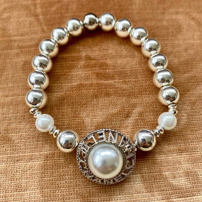 Hematite Vintage Button Bracelet