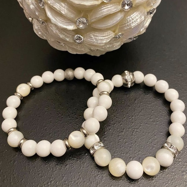 Mother of Pearl and Tridacna bracelet