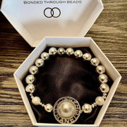 Hematite Vintage Button Bracelet