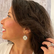 Vintage Button Flower Earrings