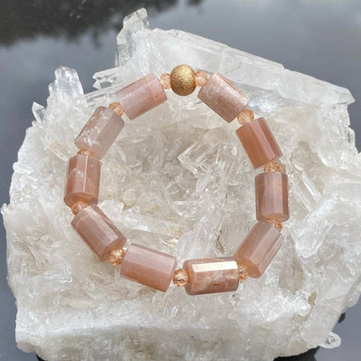 Peach Moonstone Bracelet