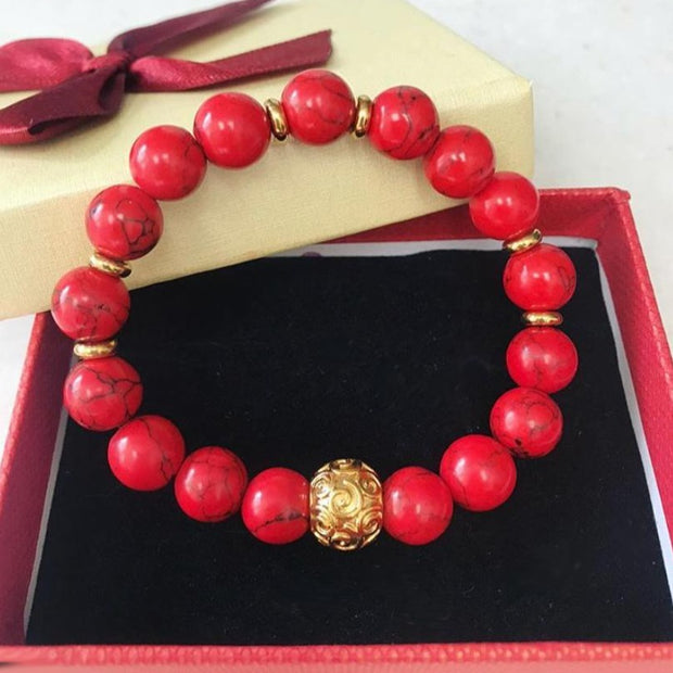 Strong Red Turquoise Bracelet